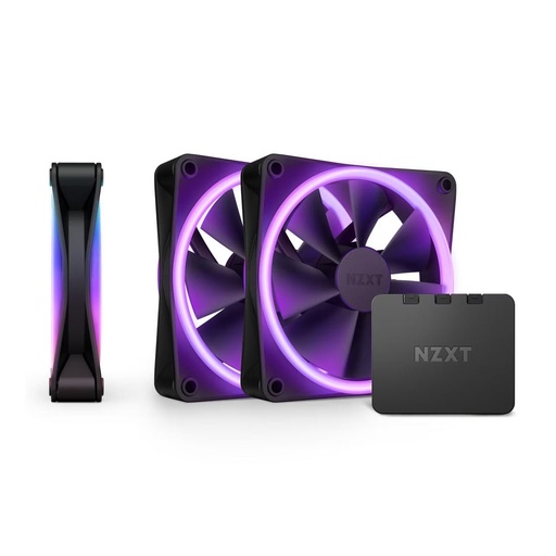 [107224910] NZXT F120 120mm RGB Duo Triple Pack Fans - Black - مروحة