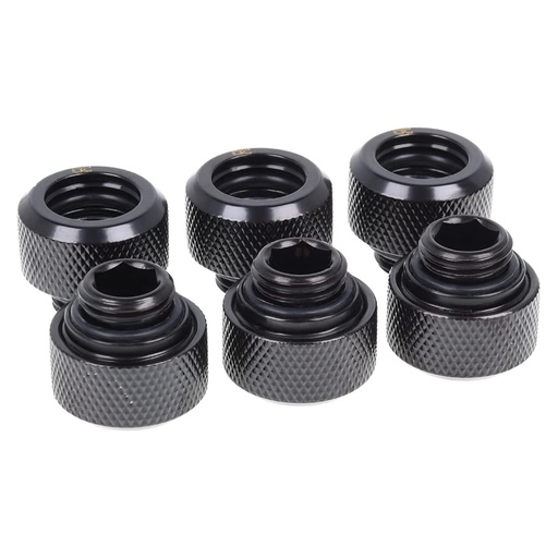 [1071110473] Alphacool Eiszapfen 13mm HardTube compression fitting G1/4 - knurled - Deep Black - أنبوب تبريد
