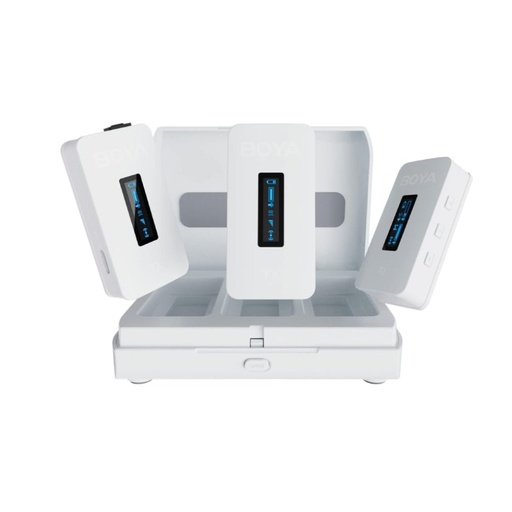 [214316933] Boya BY-XM6-K2W 2.4GHz Ultra-compact Wireless Microphone System Kit - White - ميكروفون