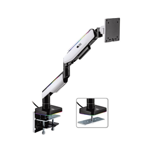 [2112111479] Epic Gamers Elite Single Gas Spring RGB Monitor Arm - White - حامل شاشة