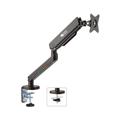 [2112111477] Epic Gamers Single Gas Spring RGB Monitor Arm - Black - حامل شاشة
