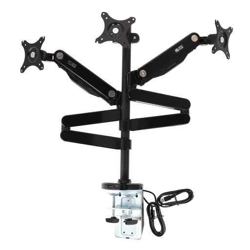 [211237796] Epic Gamers Triple Monitor Arm w/ Dual USB Ports - Black - حامل شاشة
