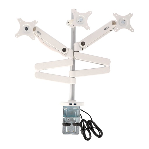 [211237795] Epic Gamers Triple Monitor Arm w/ Dual USB Ports - White - حامل شاشة
