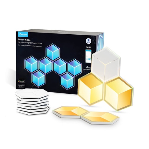 [40124120] Govee Glide Hexagon Light Panels Ultra - 7 Pack - إضاءة