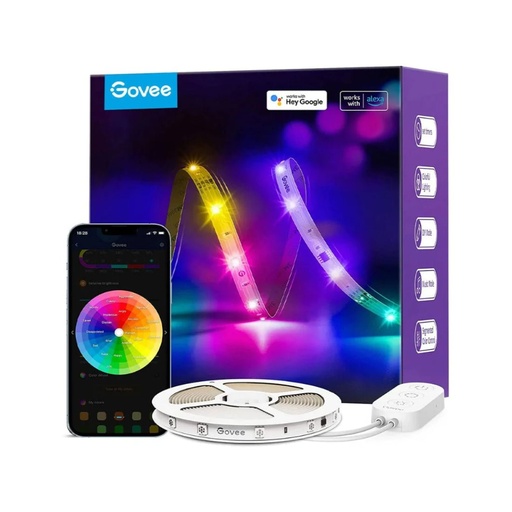 [40116381] Govee RGBIC Basic Wi-Fi + Bluetooth LED Strip Lights - 5 Meters - إضاءة