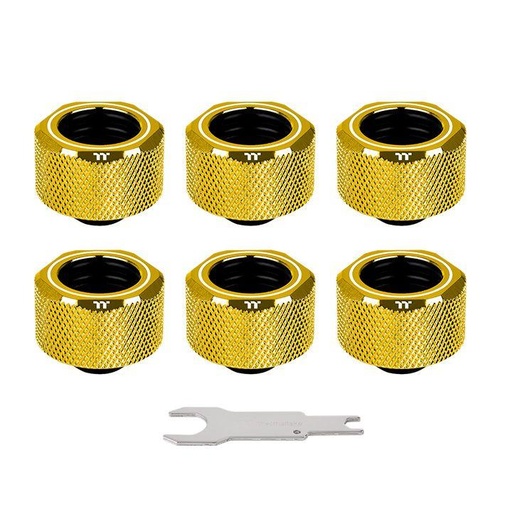 [107116674] Pacific G1/4 PETG Tube 16mm OD Compression – Gold (6-Pack Fittings) - وصلات أنابيب