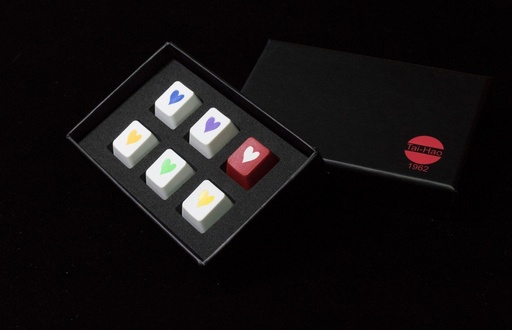 [20133243] Tai Hao 6 Key ABS Heart Set - Red/Etc. - أكسسوار لوحة مفاتيح