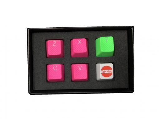 [20133311] Tai-Hao 4+2 Key ABS Keycaps - Neon Pink - مفاتيح كيبورد