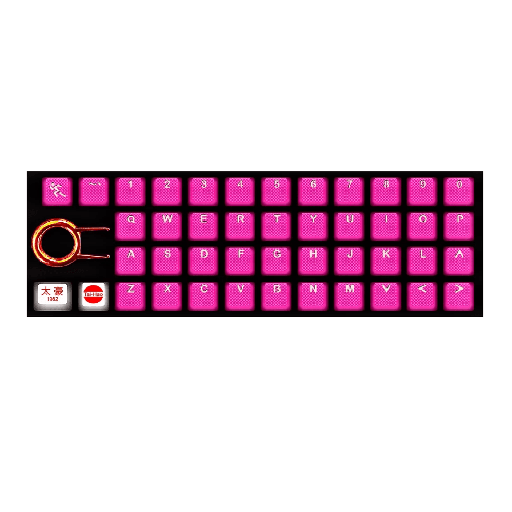 [20133324] Tai-Hao Abs Double Shot Keycap-42Keys Tpr Rubber Keys - Neon Pink - مفاتيح كيبورد