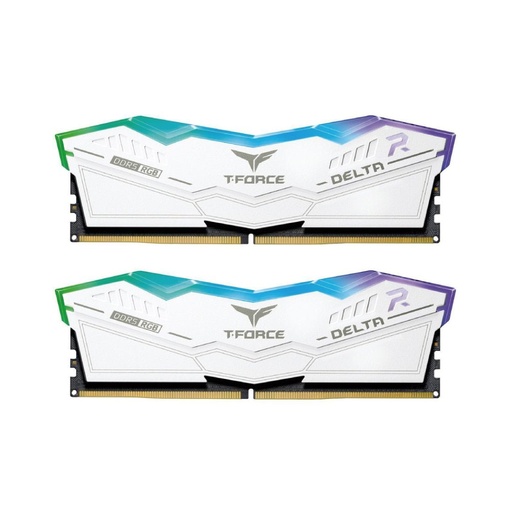[10431114514] Team Group T-Force Delta RGB 32GB (2 x 16GB) CL36 7600Mhz DDR5 - White - الذاكرة العشوائية