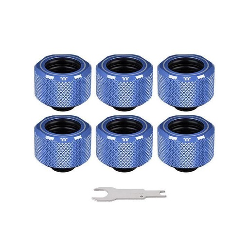 [107116623] Thermaltake Pacific C-PRO G1/4 PETG 16mm OD HDC Fittings(6-Pack) - Blue - وصلات أنابيب