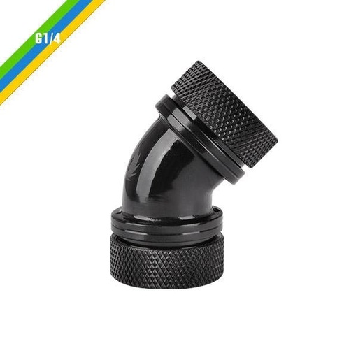 [107116657] Thermaltake Pacific G1/4 PETG Tube 45-Degree Compression 16mm OD - Black - وصلات أنابيب