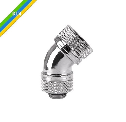 [107116661] Thermaltake Pacific G1/4 PETG Tube 45-Degree Compression 16mm OD - Chrome - وصلات أنابيب