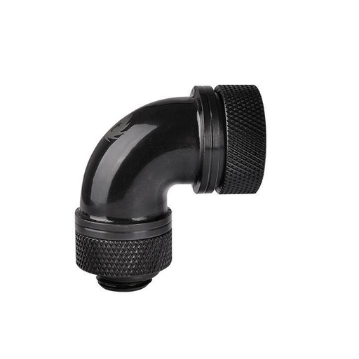 [107116659] Thermaltake Pacific G1/4 PETG Tube 90-Degree Compression 16mm OD - Black - وصلات أنابيب