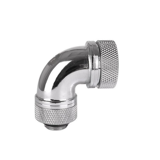 [107116660] Thermaltake Pacific G1/4 PETG Tube 90-Degree Compression 16mm OD - Chrome - وصلات أنابيب