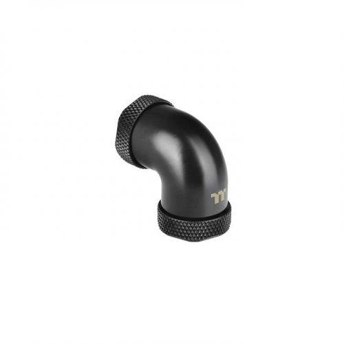 [107116668] Thermaltake Pacific G1/4 PETG Tube 90-Degree Dual Compression 12mm OD - Black - وصلات أنابيب
