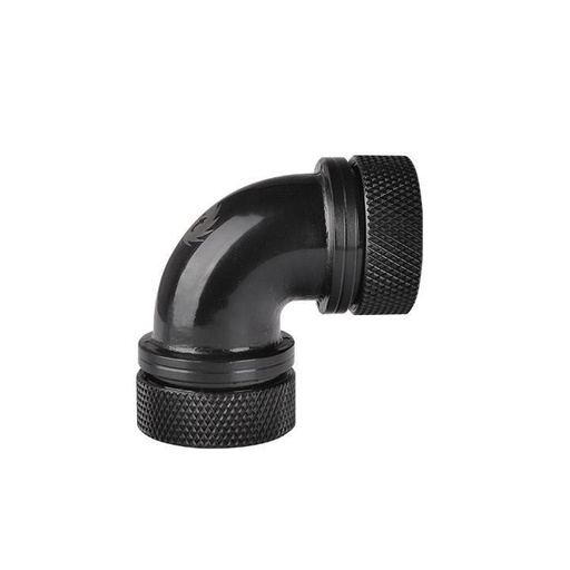 [107116664] Thermaltake Pacific G1/4 PETG Tube 90-Degree Dual Compression 16mm OD - Black - وصلات أنابيب