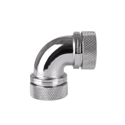 [107116665] Thermaltake Pacific G1/4 PETG Tube 90-Degree Dual Compression 16mm OD - Chrome - وصلات أنابيب