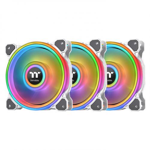 [10723068] Thermaltake Riing Quad 14 RGB Radiator Fan TT Premium Edition 3 Pack - White - مروحة تبريد
