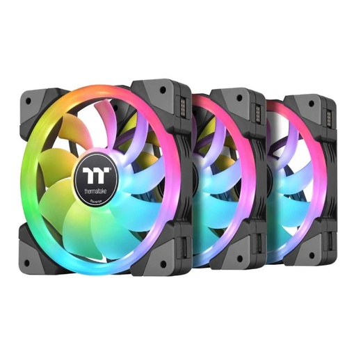 [107221538] Thermaltake SWAFAN EX12 RGB PC Cooling Fan TT Premium Edition (3-Fan Pack) - Black - مراوح