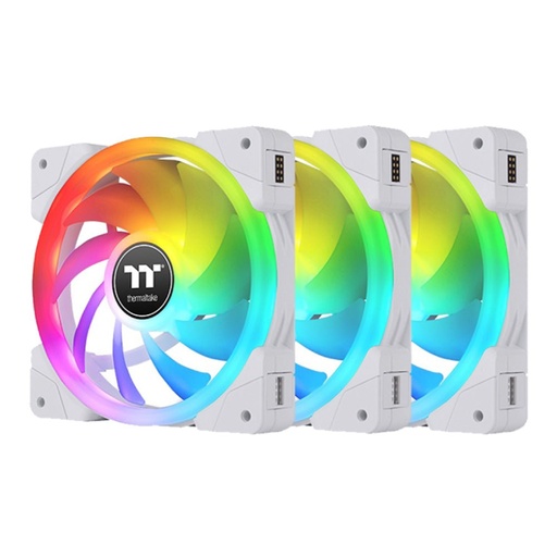 [107221541] Thermaltake SWAFAN EX12 RGB PC Cooling Fan TT Premium Edition (3-Fan Pack) - White - مراوح