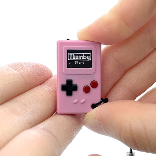 [53115091] Tiny Circuits Thumby Playable Programmable Keychain Console - Pink - لعبة