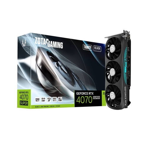 [1024623652] Zotac Gaming GeForce RTX 4070 SUPER Trinity 12GB OC Edition GDDR6X Graphics Card ZT-D40720D-10P - Black - كرت الشاشة