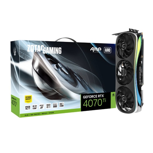 [1024713661/ZT-D40710B-10P] Zotac Gaming GeForce RTX 4070 Ti AMP Extreme AIRO 12GB GDDR6X Graphics Card ZT-D40710B-10P - كرت شاشة