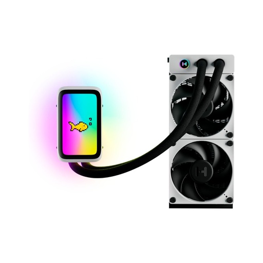 [10781225853] Hyte Q60 THICC LCD 240 qRGB AIO Liquid CPU Cooler - Black & White - مبرد