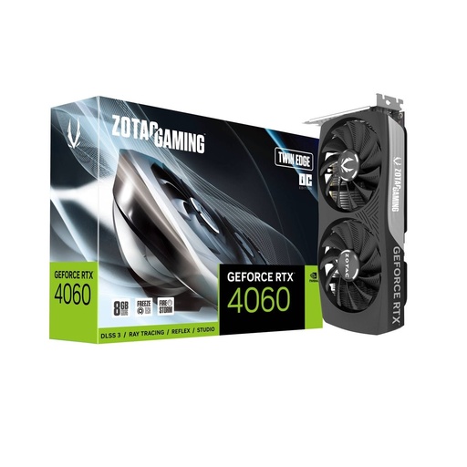 [1024423653] Zotac Gaming GeForce RTX 4060 Twin Edge OC 8GB GDDR6 Graphics Card ZT-D40600H-10M - Black - كرت الشاشة